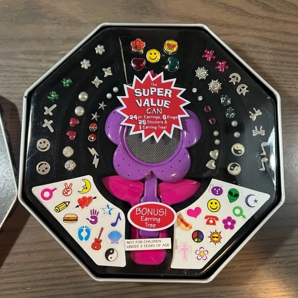 NWT Kids Earring Set + Stickers + Earring Flower Tree
